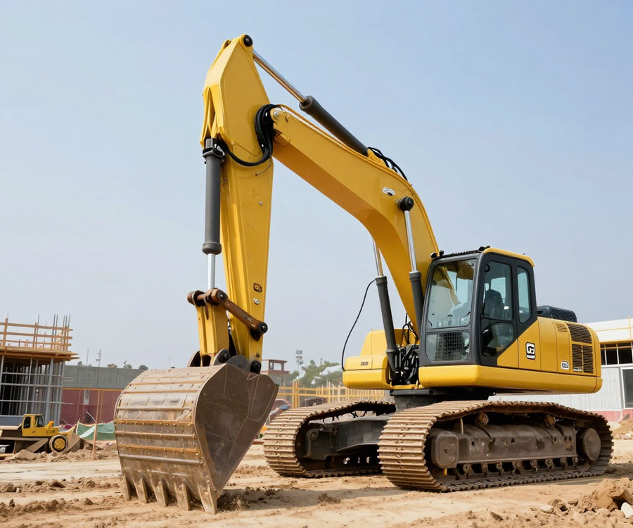 Экскаватор JCB 3CX на строительной площадке